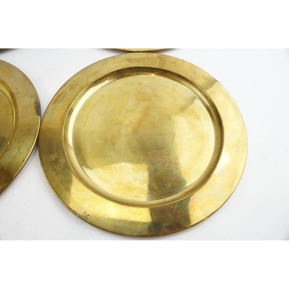 Unbranded Brass Charger Plates Unisex OS Gold Set of 4 Made in‎ Mexico Good